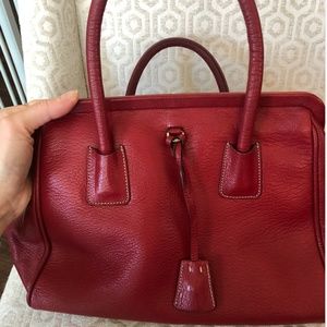 Prada leather red handbag/satchel